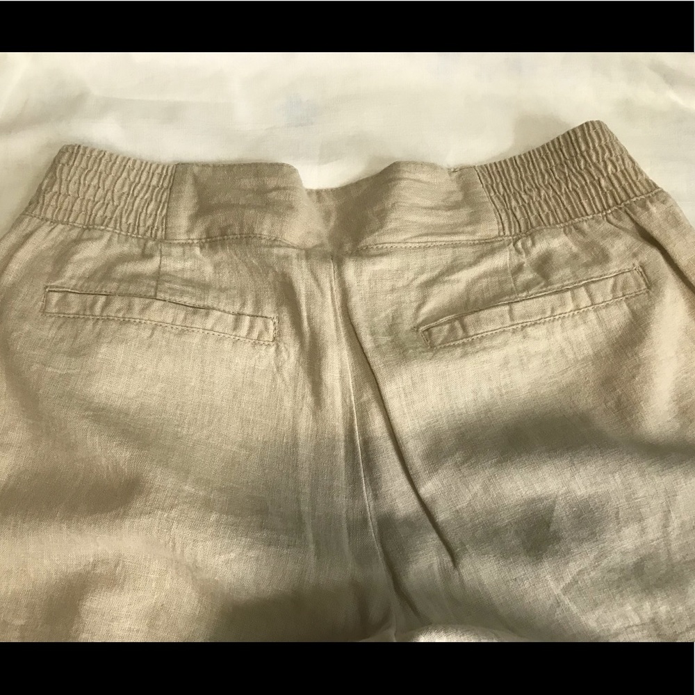 Wide-Leg Linen Blend Pants in Light Beige - Picture 6 of 7